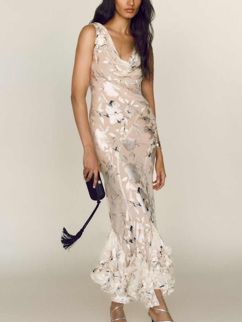 Reformation EVANTHE Prosecco Blossom Floral Maxi Silk Dress - With tags  Size 12